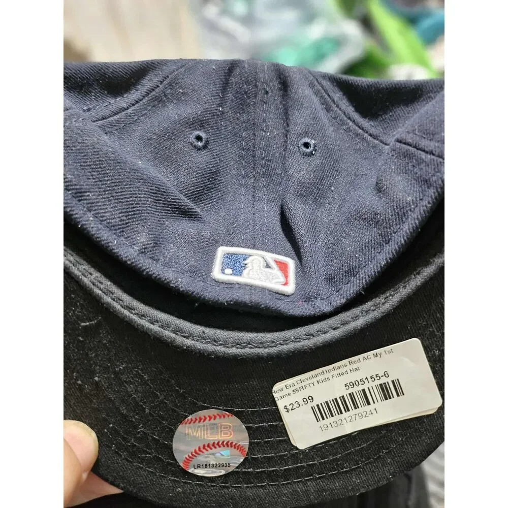 New Era 59FIFTY Cleveland Guardians Kids Fitted Hat Size 6 Navy NWT